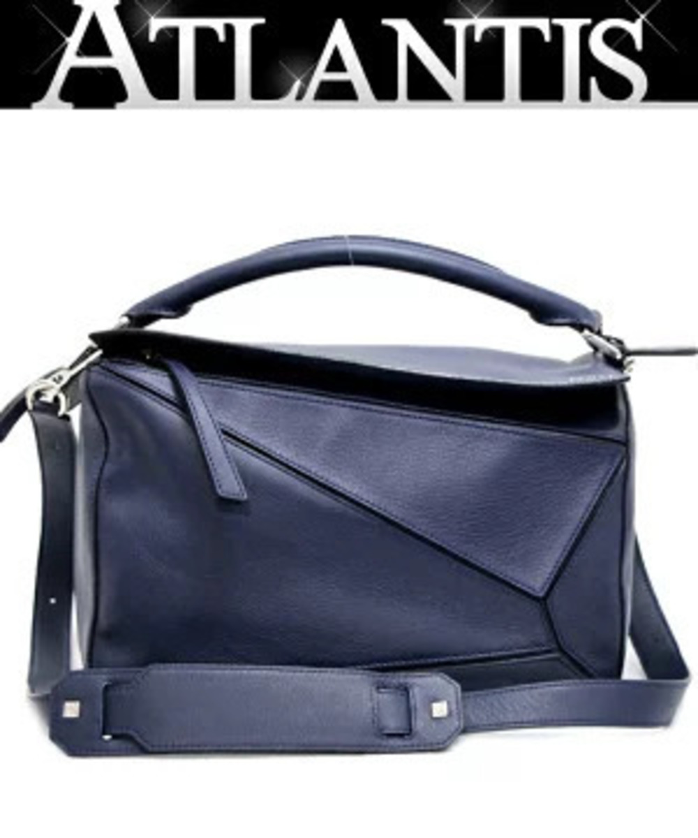 Loewe Puzzle Bag Navy Blue leather